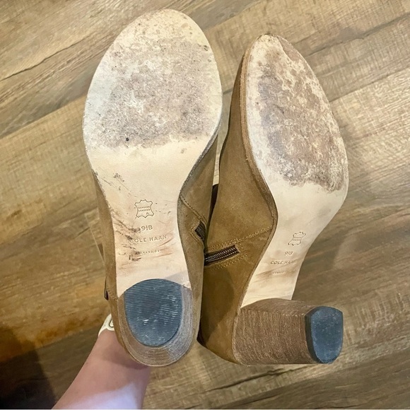 Cole Haan Hayes Leather Strap Suede Booties - Picture 11 of 12
